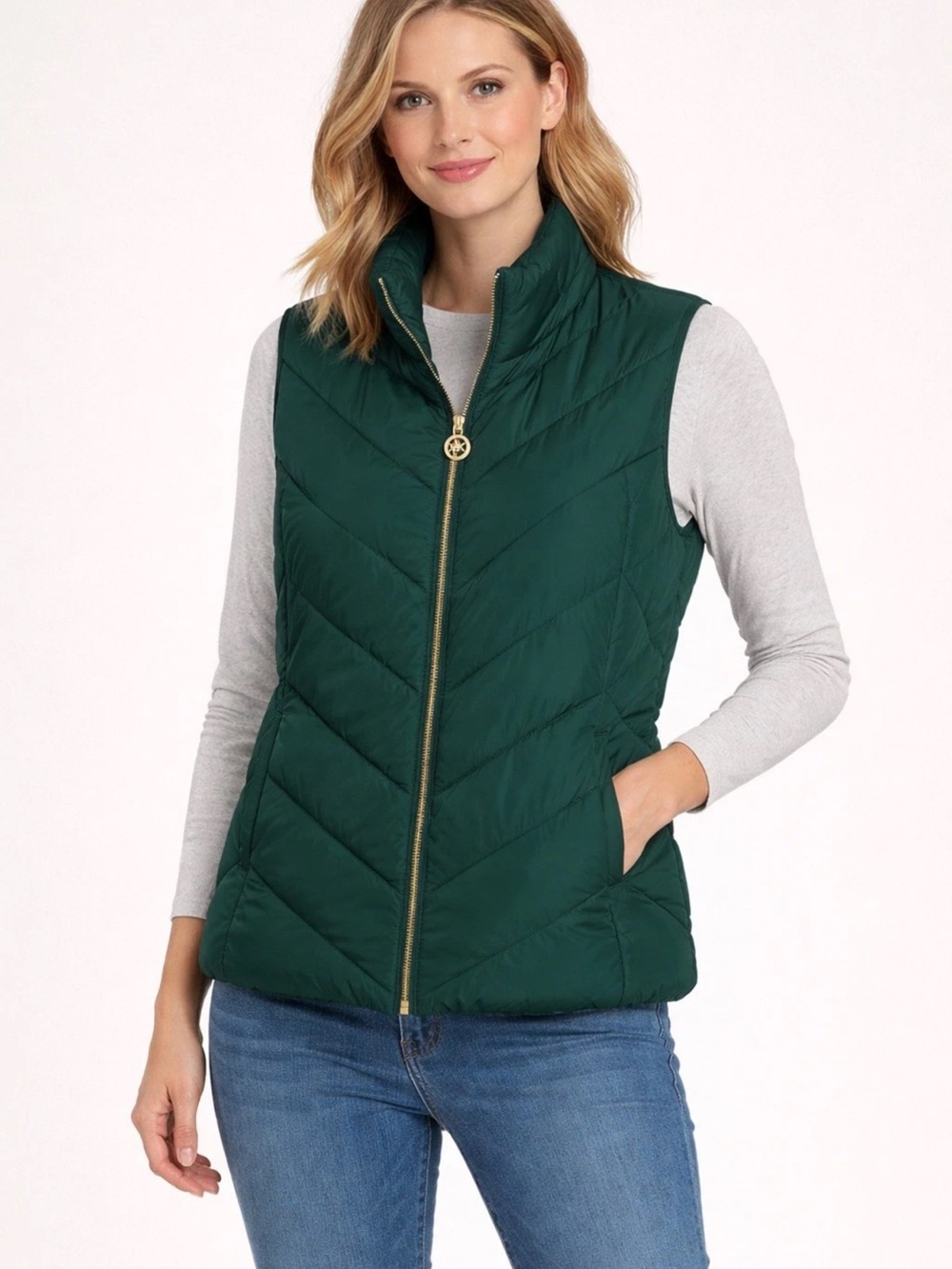 MICHAEL Michael Kors Emerald Green Puffer Vest